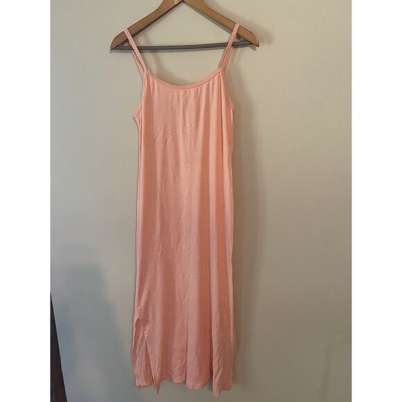 Vintage Victoria’s Secret 90s Peach Maxi Dress Side Slits Size Medium - Picture 1 of 4